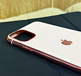 Силіконовий чохол для iPhone 11 Pro Max - Глянець з рамкою під метал, Рожеве золото, фото 3