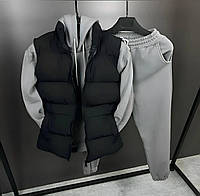 Чоловічий костюм трійка (костюм + жилет), 46-48, 50-52, 54-56, сірий, чорний, графіт, тринітка на флісі.