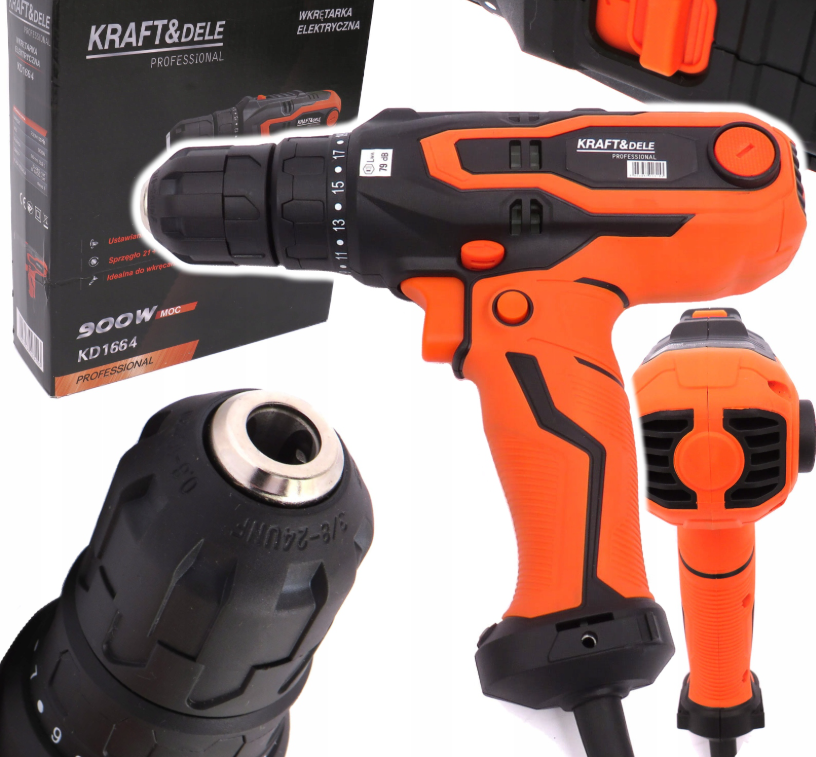 Дриль-шуруповерт мережевий KRAFT DELE KD1664, фото 1