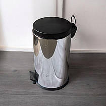 Урна з нержавіючої сталі,30 л, глянець, пластикова кришка 0111p