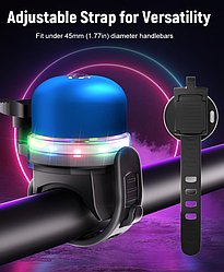 Велосипедний дзвінок PL-B19R X-56 акумуляторний + RGB LED + Type-C + водонепроникний