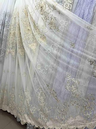 Бамбуковий тюль 3Д капучіно №144-1218 оптом, фото 1