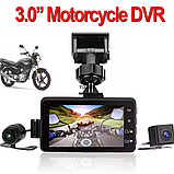 Відеореєстратор для мотоцикла шатний набір 2 камери з екраном, фото 7