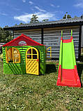 Гірка будиночок, Пластикові гірки для дитячих майданчиків 243 см, Пластиковий будиночок для дітей 129х129х120 см, фото 9