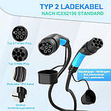 Зарядний кабель EVDANCE Type2 для автомобіля 11 кВт, 16 А, 6 м, 3-фазний заряд електромобіля IP65, фото 3