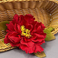 Штучна квітка півонії 9 см - червоний