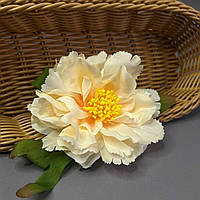 Штучна квітка півонії 9 см - шампань