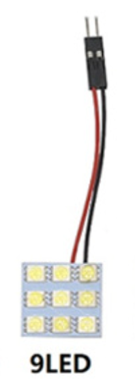 Світлодіодна панель 9SMD 5050 3.4*2.5CM автомобільна, вилка T10, 12В