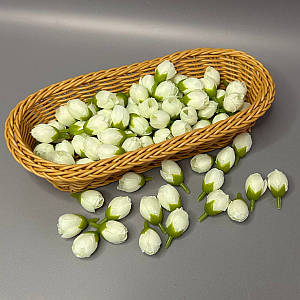 Бутон трояндочки 2 см- молочно-білий