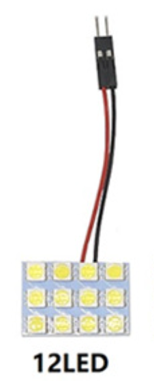 Світлодіодна панель 12SMD 5050 3.3*3.4CM автомобільна, вилка T10, 12В