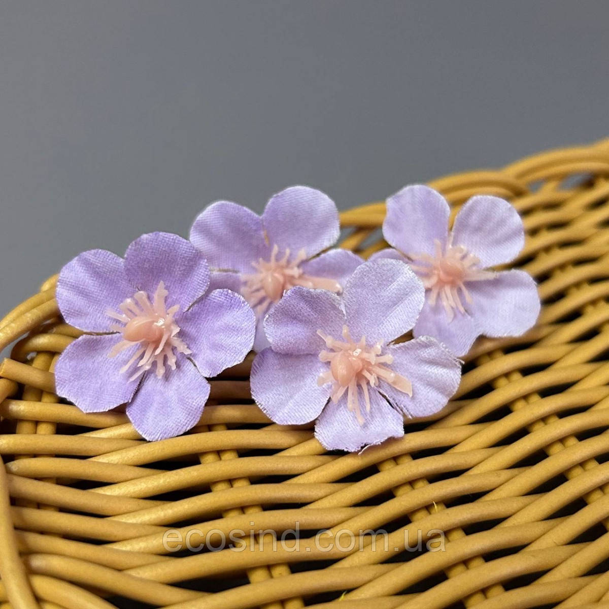 Штучна квітка вишні 3 см - бузковий, фото 1