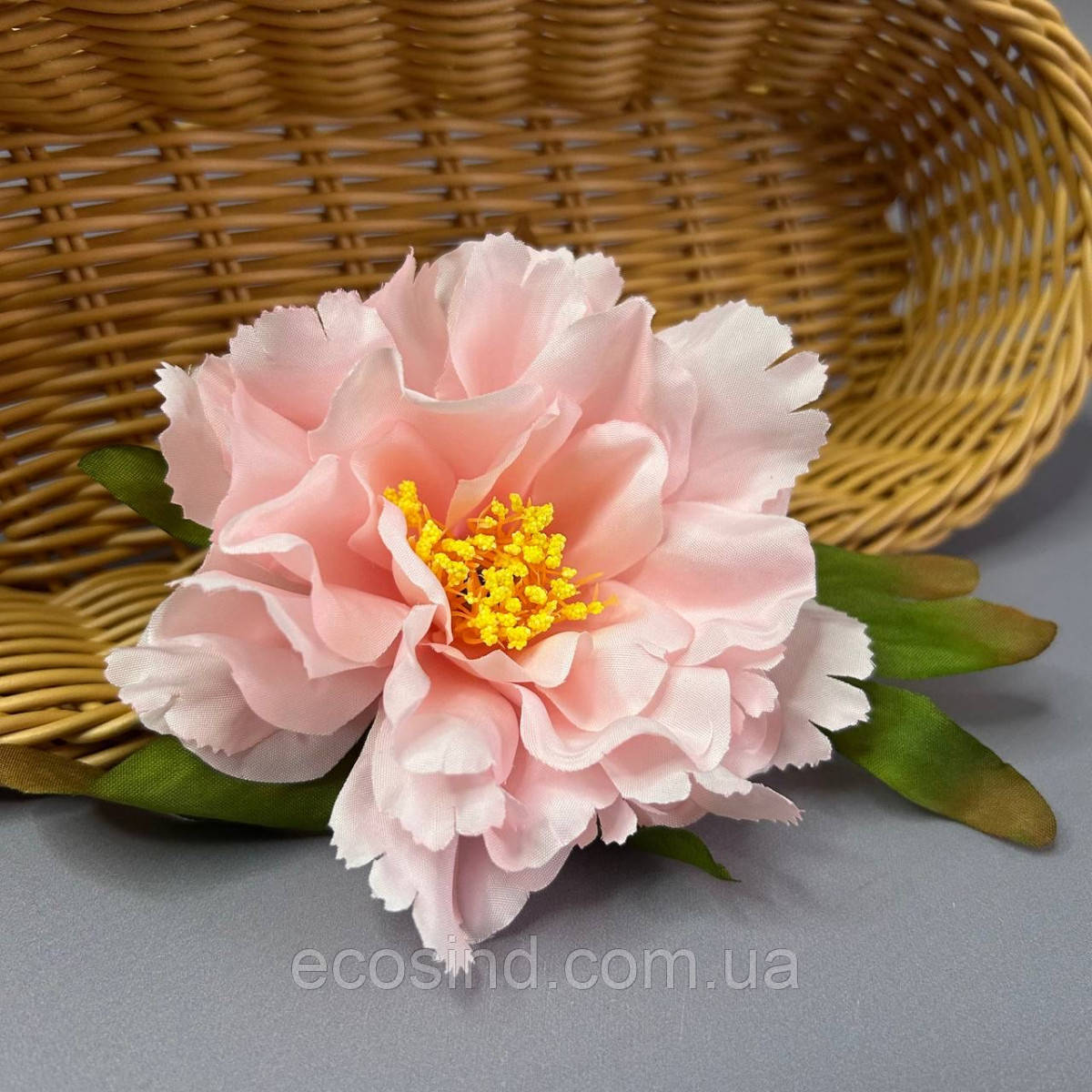 Штучна квітка півонії 9 см - рожевий, фото 1