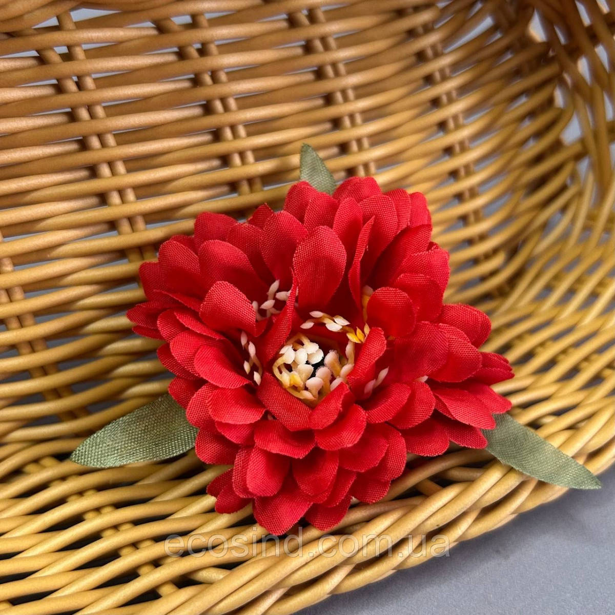 Штучна квітка півонії маленька 5,5 см - червона, фото 1