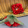 Штучна квітка півонії маленька 5,5 см - червона, фото 2