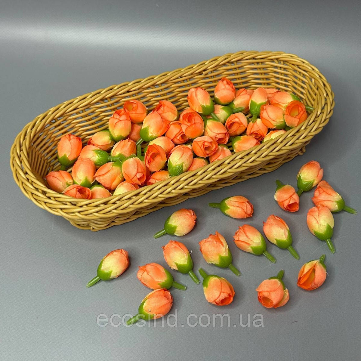 Бутон трояндочки 2 см - помаранчевий, фото 1