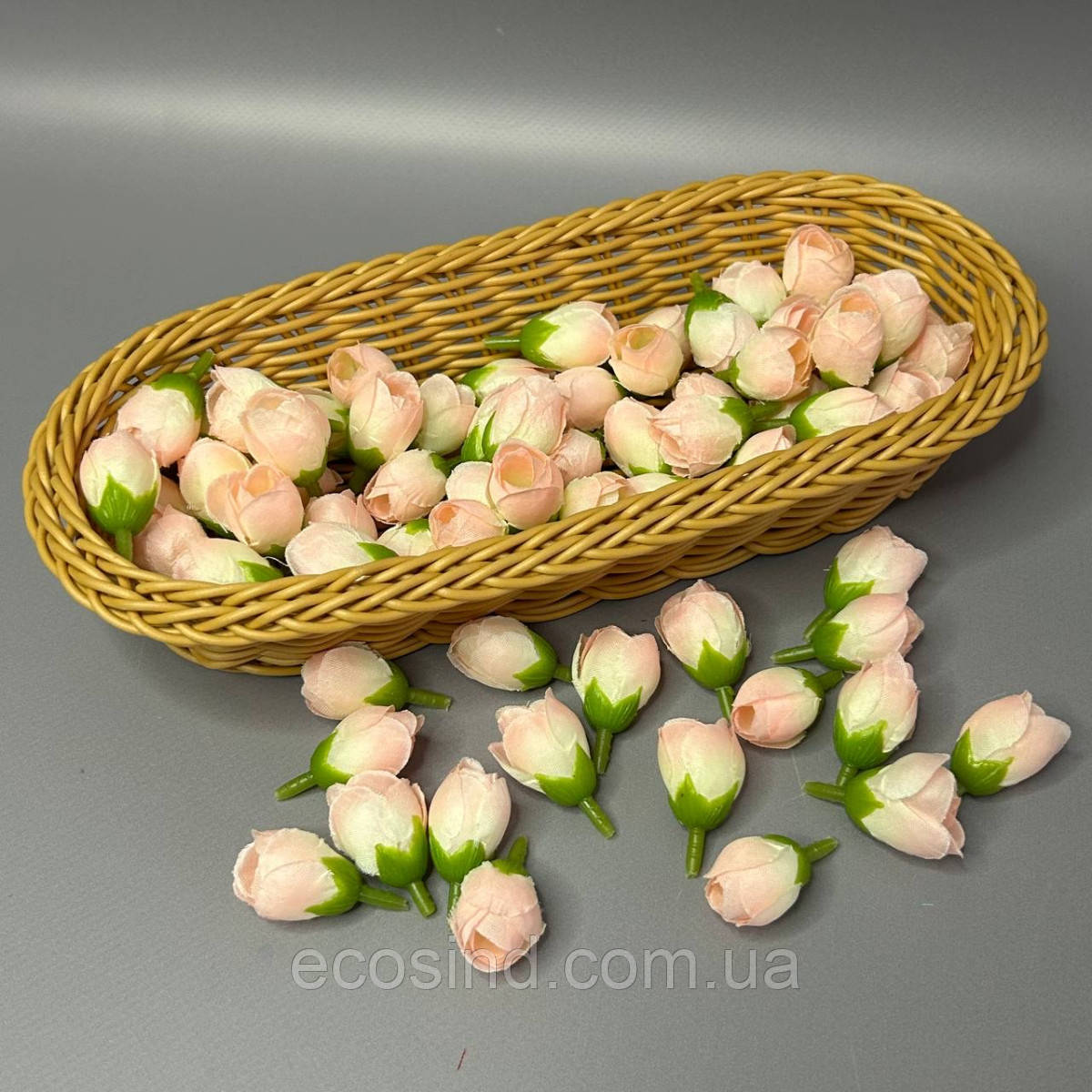 Бутон трояндочки 2 см - рожевый світлий, фото 1