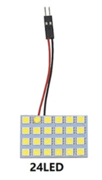 Світлодіодна панель 24SMD 5050 4.3*3.4CM автомобільна, вилка T10, 12В, фото 1