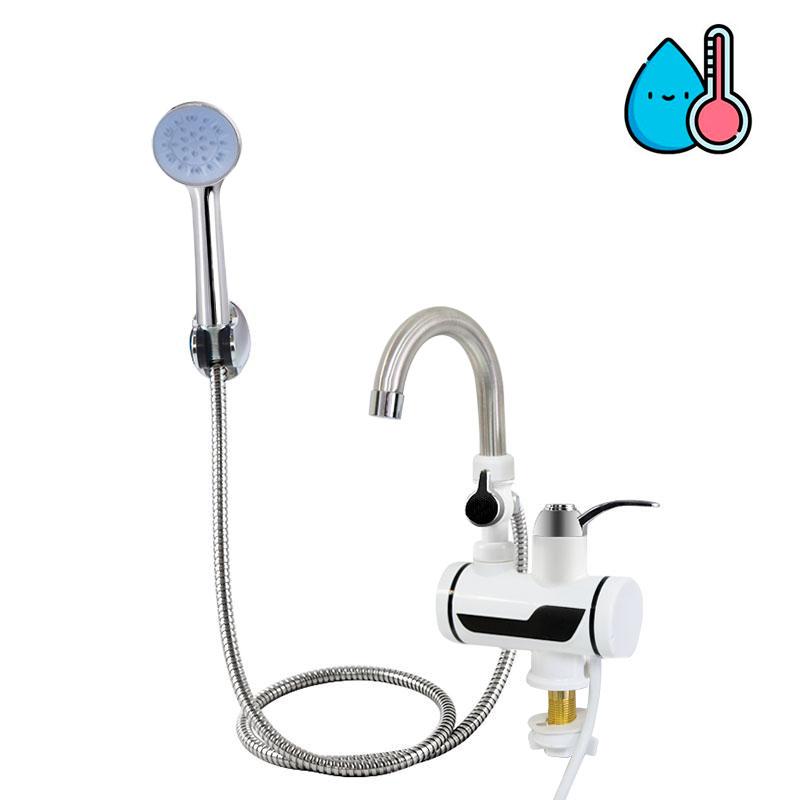 Проточний нагрівач води з лійкою "Instant electric heating water" Білий, мінібойлер для нагрівання води