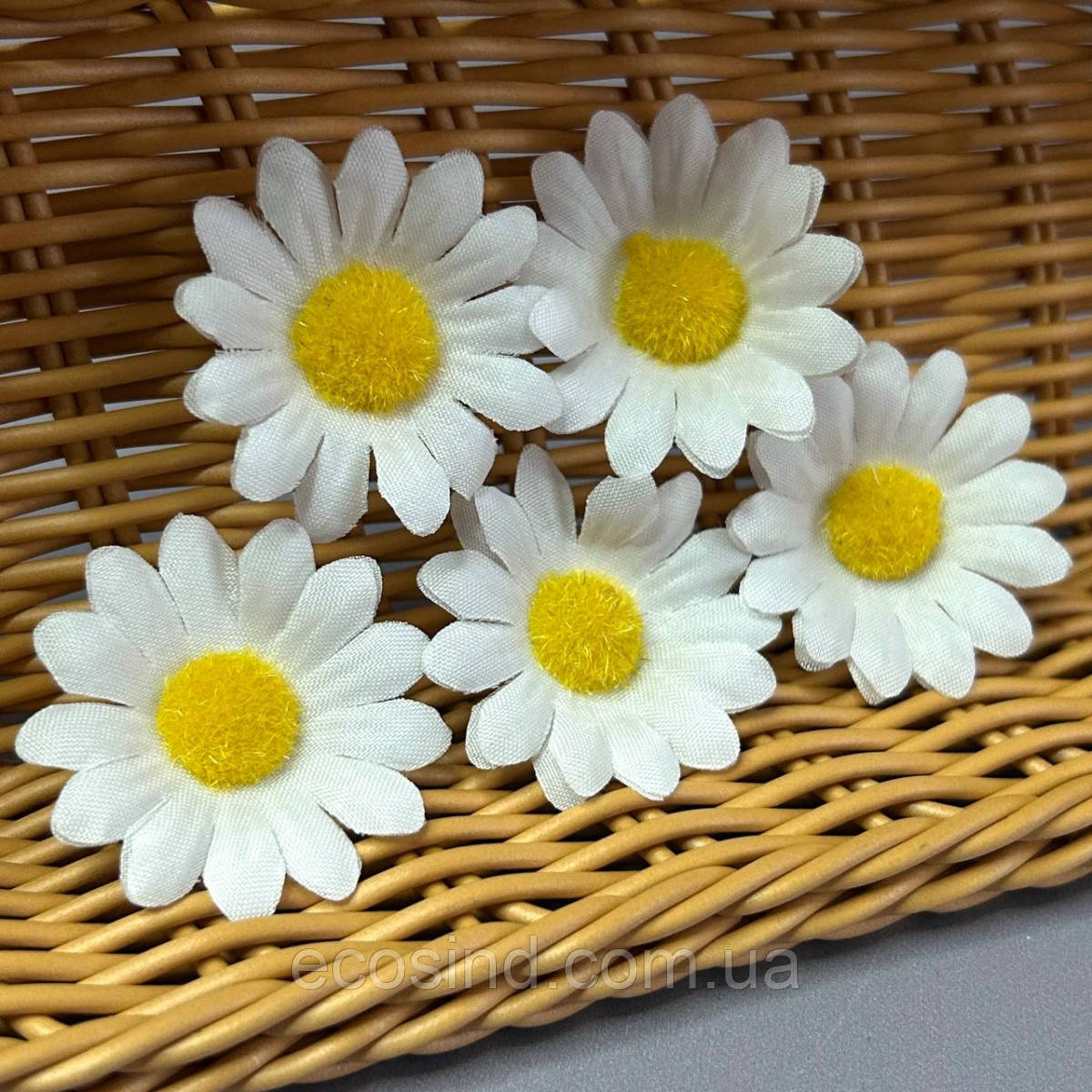 Квітка ромашки маленька 4 см - біла, фото 1