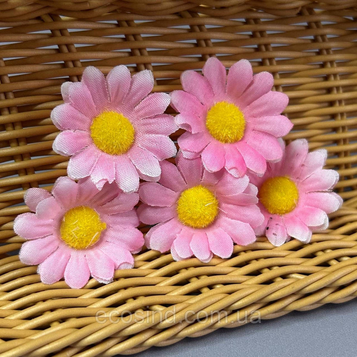 Квітка ромашки маленька 4 см - рожева, фото 1