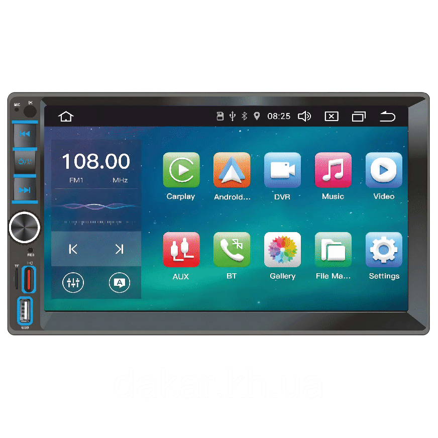 Магнітола 2DIN DriveX LNX-700 7 дюймів, IPS 1024x600, Bluetooth, CarPlay Android, Auto, фото 1