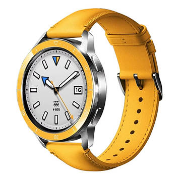 Ремінець шкіряний для годинника Xiaomi Watch 2/ 2Pro/ S4/ S3/ S2/ S1 22 мм Yellow