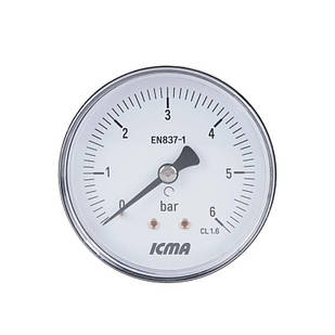 Манометр Icma 1/4" 0-6 бар, заднє підключення №243