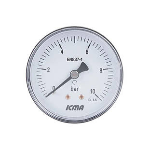 Манометр Icma 1/4" 0-10 бар, заднє підключення №243