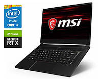 Ігровий ноутбук Б-клас MSI GS65 Stealth 9SG/ 15.6" 1920x1080/ i7-9750H/ 16GB RAM/ 512GB SSD/ RTX 2080 8GB