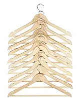 Набір Вішалки плечики для одягу з натурального світлого дерева без лаку 44 см 5 шт
