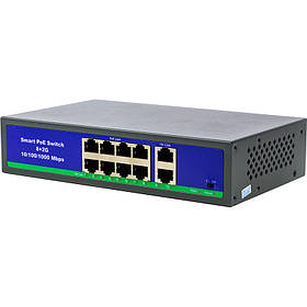 PoE комутатор 8ch 100Mbps+2G uplink