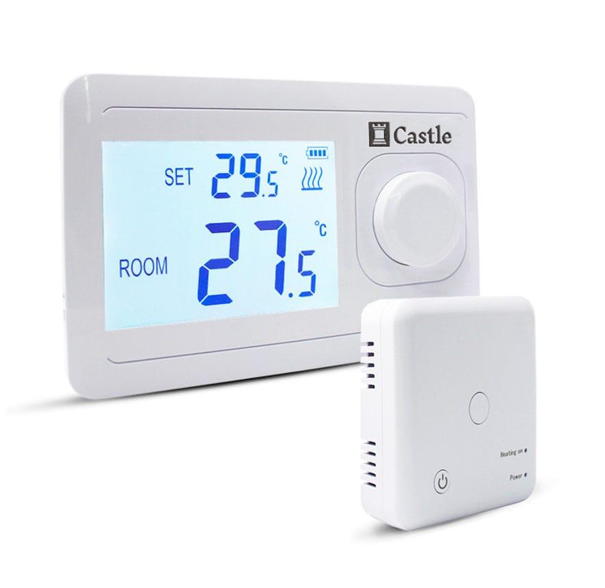 Терморегулятор програмований для котла Castle AC8038G-RF з радіоканалом (Dry Contact)