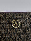 Гаманець Michael Kors, Майкл Корс жіночий міні з лого коричневий, фото 2