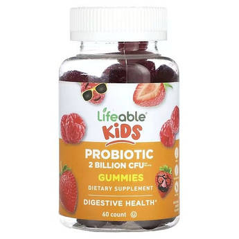 Lifeable Kids Probiotic Natural Berry 1 Billion CFU 60 жувальних цукерок