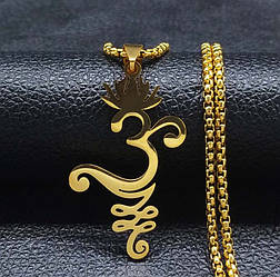 ОМ із вензелем жовтий метал із ланцюжком 60 см.