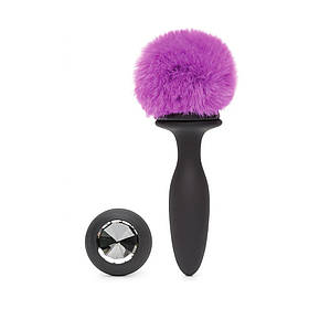 Анальний корок Happy Rabbit з вібрацією, чорний, 12.7 см