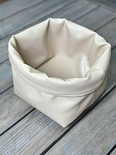 Декоративний кошик для зберігання з екошкіри крема ТМ ПРОВАНС