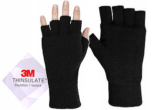 Рукавички безпалі в'язані зимові Thinsulate Black