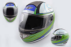 Шолом-інтеграл (mod:550) (premium class) (size:XL, біло-зелений) KOJI, MC-I-196