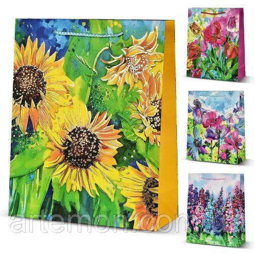 Пакет подарунковий паперовий S "Flower garden" 18*23*8см Stenson R95513-S [Склад зберігання: Одеса №3]