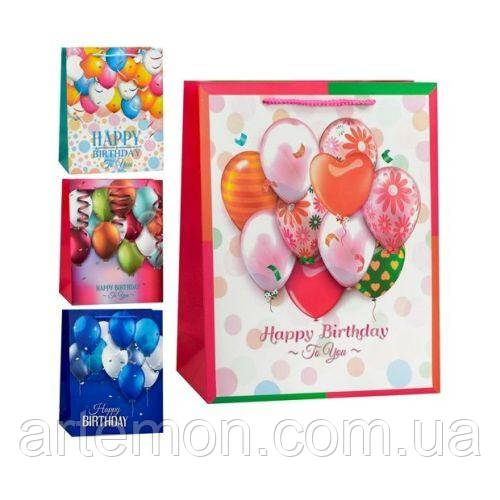 Пакет подарунковий паперовий L "Happy Birthday" 31*42*12см Stenson R95498-L [Склад зберігання: Одеса №3]