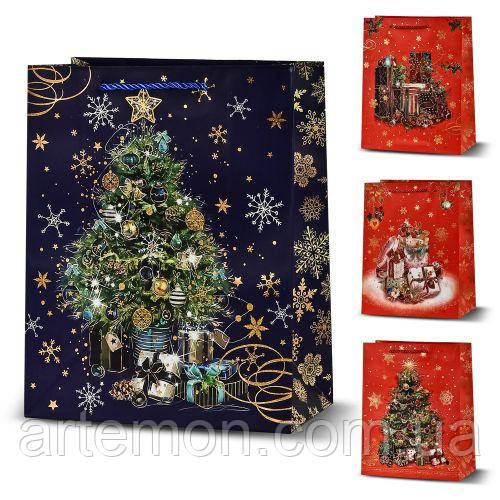 Пакет новорічний паперовий S "Christmas presents" 18*23*8см Stenson R32996-S [Склад зберігання: Одеса №3]