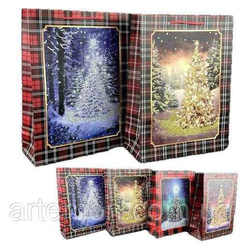 Пакет новорічний паперовий L "Christmas tree" 31*42*12см Stenson R33027-L [Склад зберігання: Одеса №3]