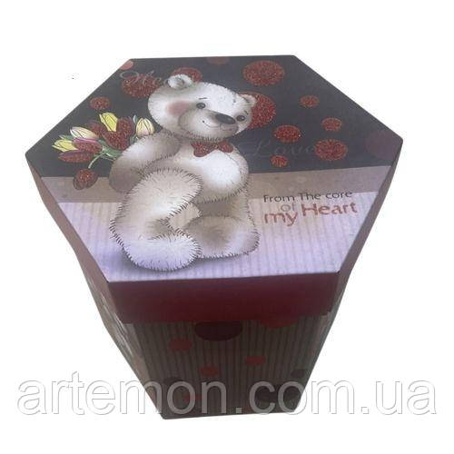 Коробка подарункова картонна "From the Heart" 32*38см Stenson R94906-XL [Склад зберігання: Одеса №3]