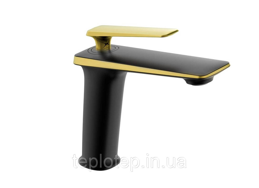 Змішувач для раковини (умивальника) MEXEN PURUS BLACK GOLD низький