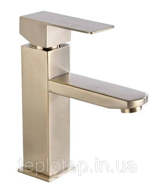 Змішувач для раковини (умивальника) MEXEN EMMA BRUSHED GOLD низький