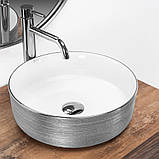 Умивальник (раковина) REA SAMI BRUSHED SILVER WHITE накладний, фото 3
