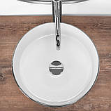 Умивальник (раковина) REA SAMI BRUSHED SILVER WHITE накладний, фото 5