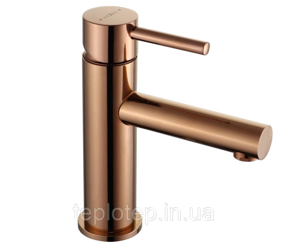Змішувач для раковини (умивальника) MEXEN ELBA ROSE GOLD рожеве золото низький