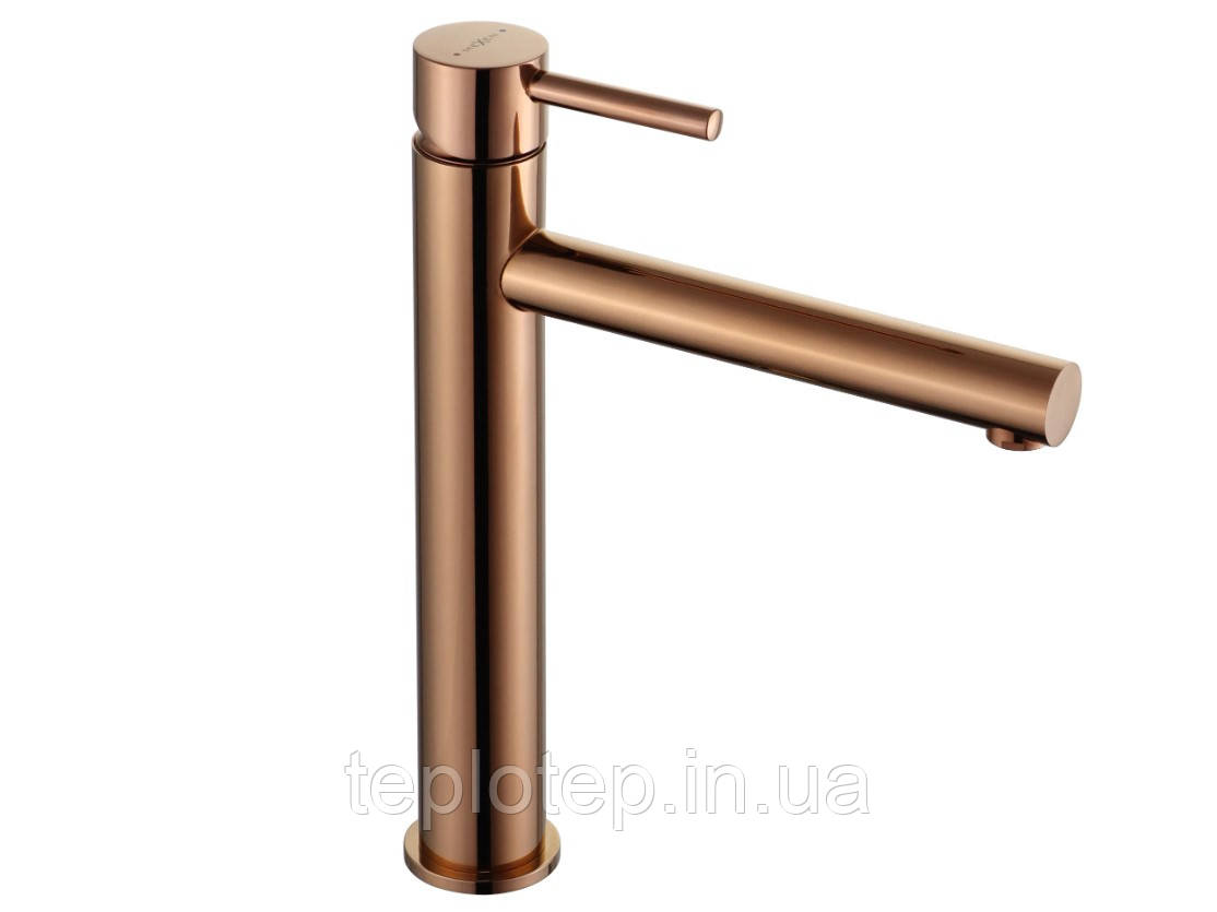 Змішувач для раковини (умивальника) MEXEN ELBA ROSE GOLD рожеве золото високий